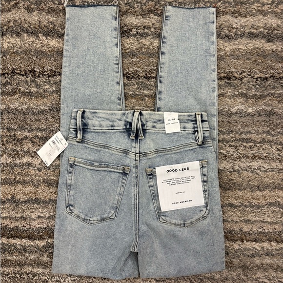 Good American Good Legs High Rise Raw Hem Skinny Jeans Sz 2/26 NWT | Skinny NEW- - Picture 12 of 13